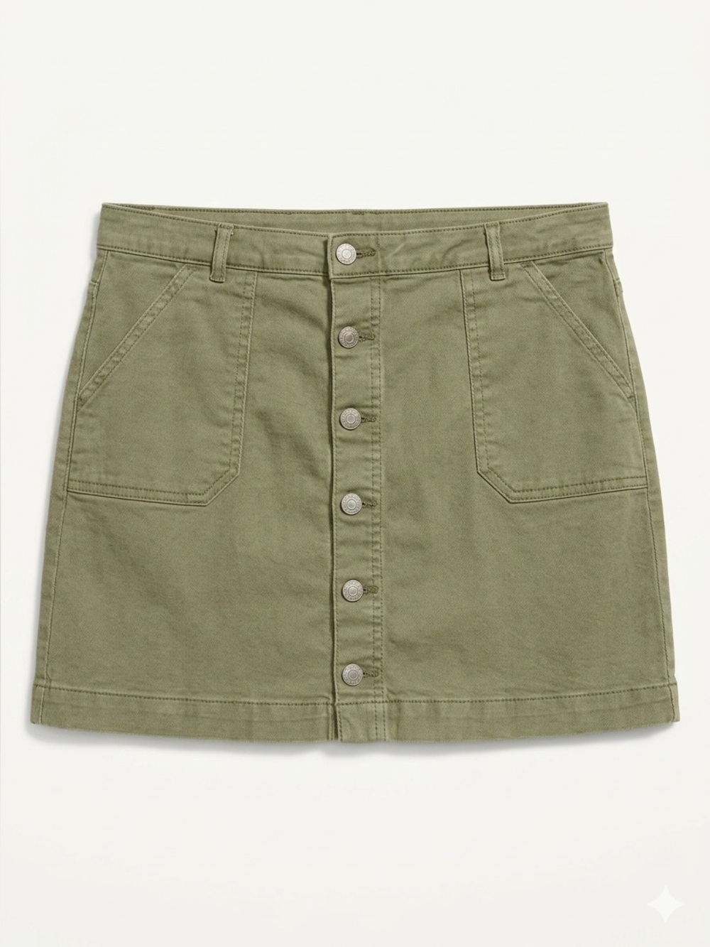 wonder nation Olive Green Button-Front Skirt